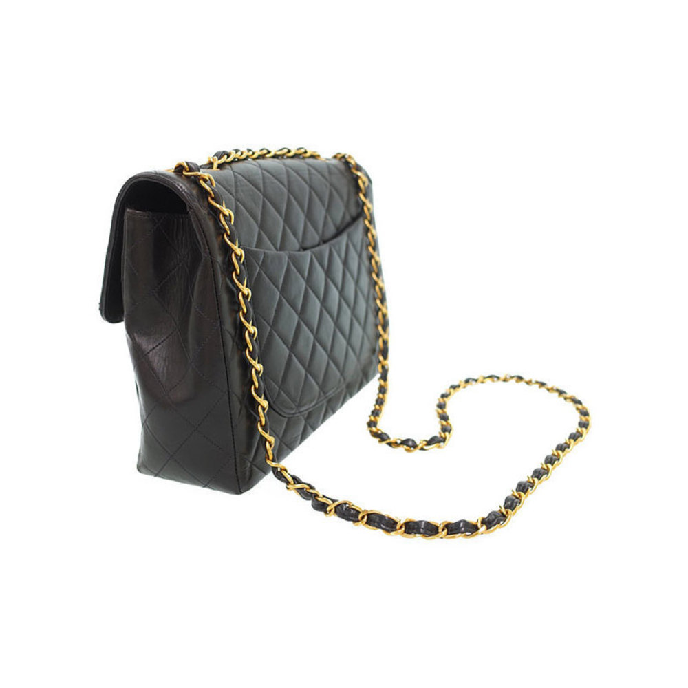 Chanel Matelasse 30 Black Chain Shoulder Bag Deca